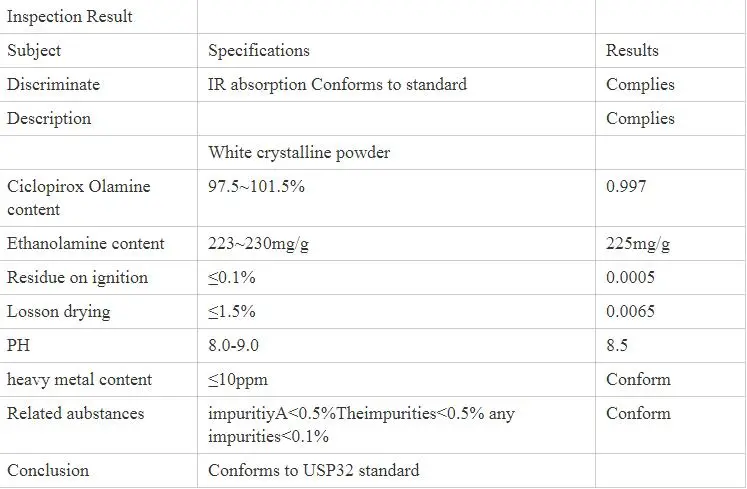 Äthanolamin-Pulver Hersteller-Supply 99% Ciclopirox Olamine/Ciclopirox für antiinfektiöses